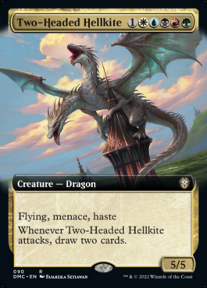 Two-Headed Hellkite (Extended Art) [Dominaria United Commander] | Exor Games New Glasgow