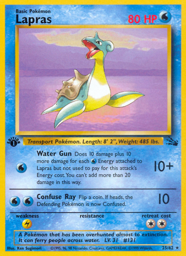 Lapras (25/62) [Fossil 1st Edition] | Exor Games New Glasgow