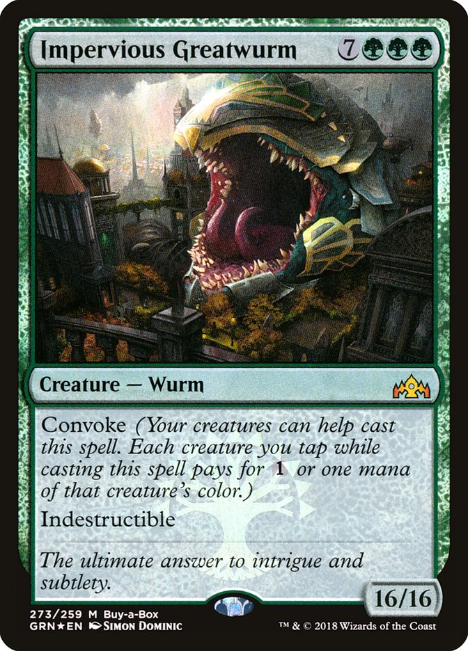 Impervious Greatwurm (Buy-A-Box) [Guilds of Ravnica] | Exor Games New Glasgow