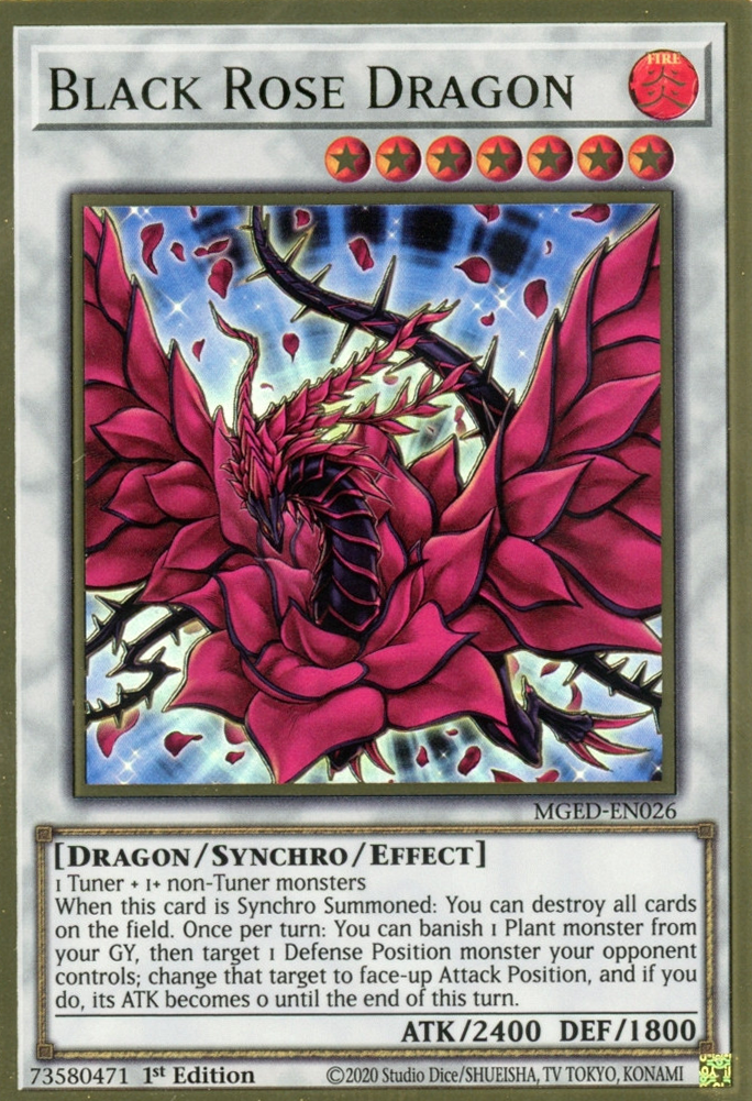 Black Rose Dragon [MGED-EN026] Gold Rare | Exor Games New Glasgow