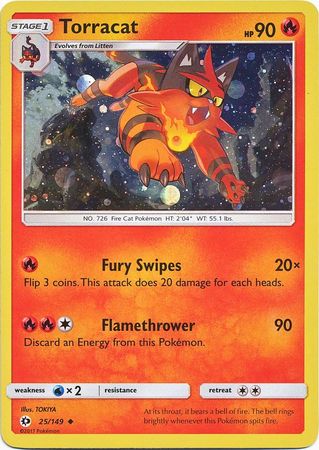 Torracat (25/149) (Cosmos Holo) [Sun & Moon: Base Set] | Exor Games New Glasgow