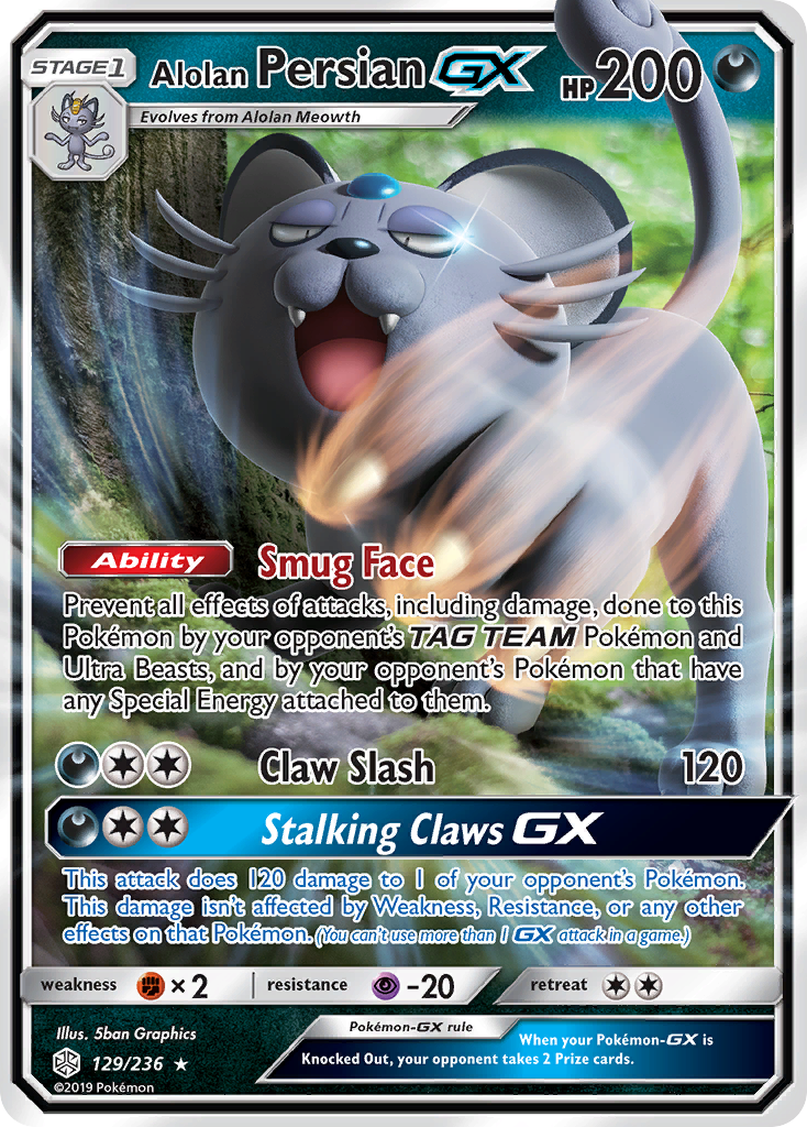 Alolan Persian GX (129/236) [Sun & Moon: Cosmic Eclipse] | Exor Games New Glasgow