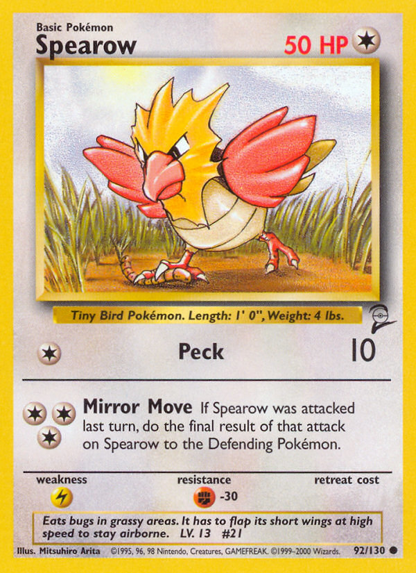 Spearow (92/130) [Base Set 2] | Exor Games New Glasgow