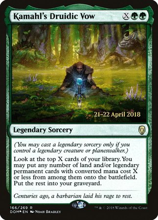 Kamahl's Druidic Vow [Dominaria Promos] | Exor Games New Glasgow