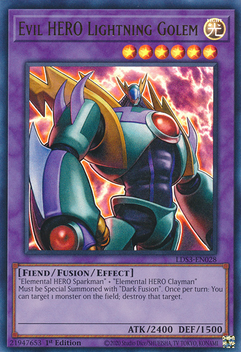 Evil HERO Lightning Golem [LDS3-EN028] Ultra Rare | Exor Games New Glasgow