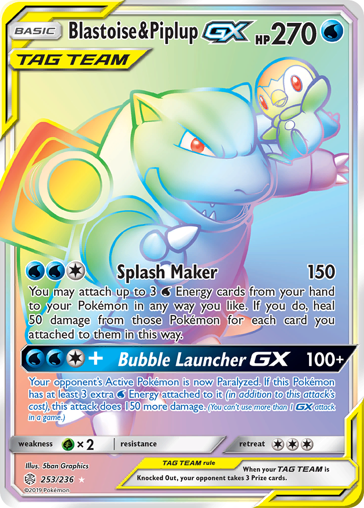 Blastoise & Piplup GX (253/236) [Sun & Moon: Cosmic Eclipse] | Exor Games New Glasgow