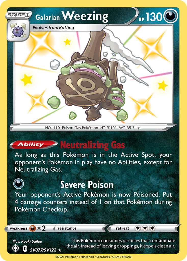 Galarian Weezing (SV077/SV122) [Sword & Shield: Shining Fates] | Exor Games New Glasgow