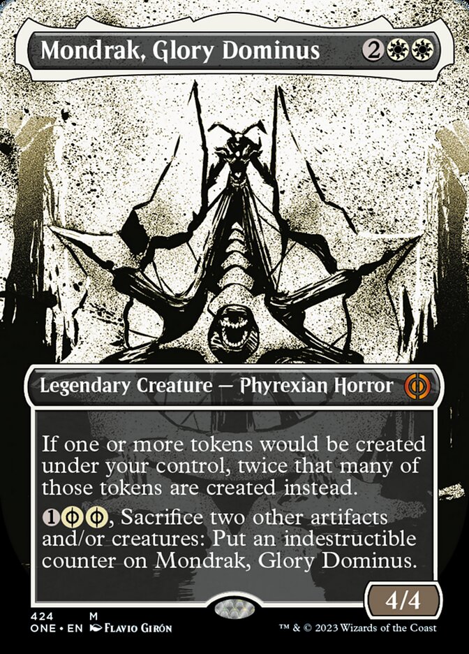 Mondrak, Glory Dominus (Borderless Ichor Step-and-Compleat Foil) [Phyrexia: All Will Be One] | Exor Games New Glasgow