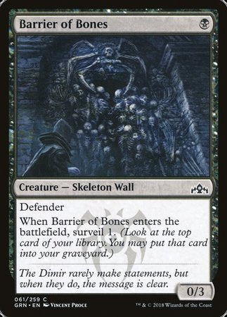 Barrier of Bones [Guilds of Ravnica] | Exor Games New Glasgow