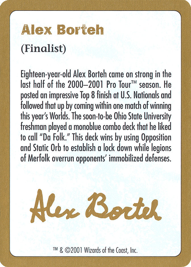 Alex Borteh Bio [World Championship Decks 2001] | Exor Games New Glasgow