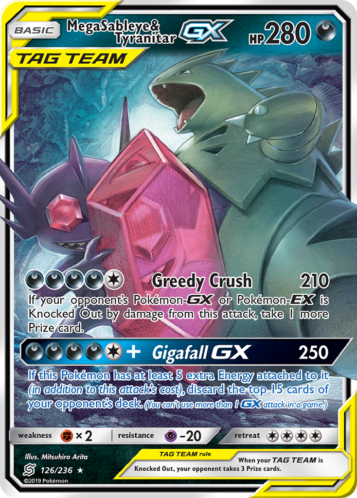 Mega Sableye & Tyranitar GX (126/236) [Sun & Moon: Unified Minds] | Exor Games New Glasgow