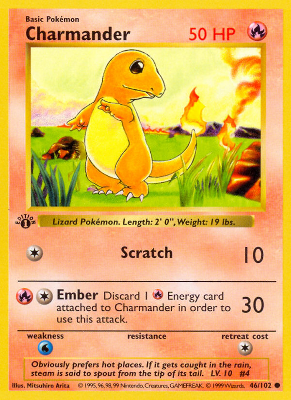 Charmander (46/102) (Shadowless) [Base Set 1st Edition] | Exor Games New Glasgow