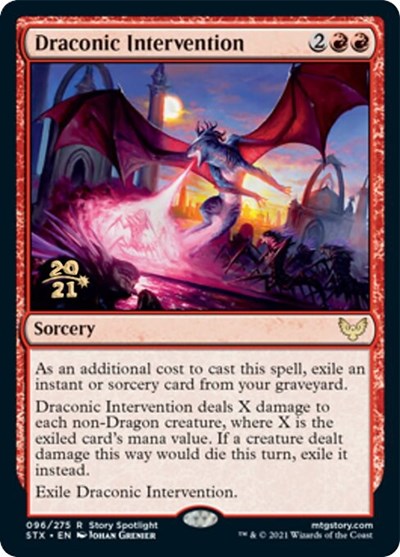 Draconic Intervention [Strixhaven: School of Mages Prerelease Promos] | Exor Games New Glasgow