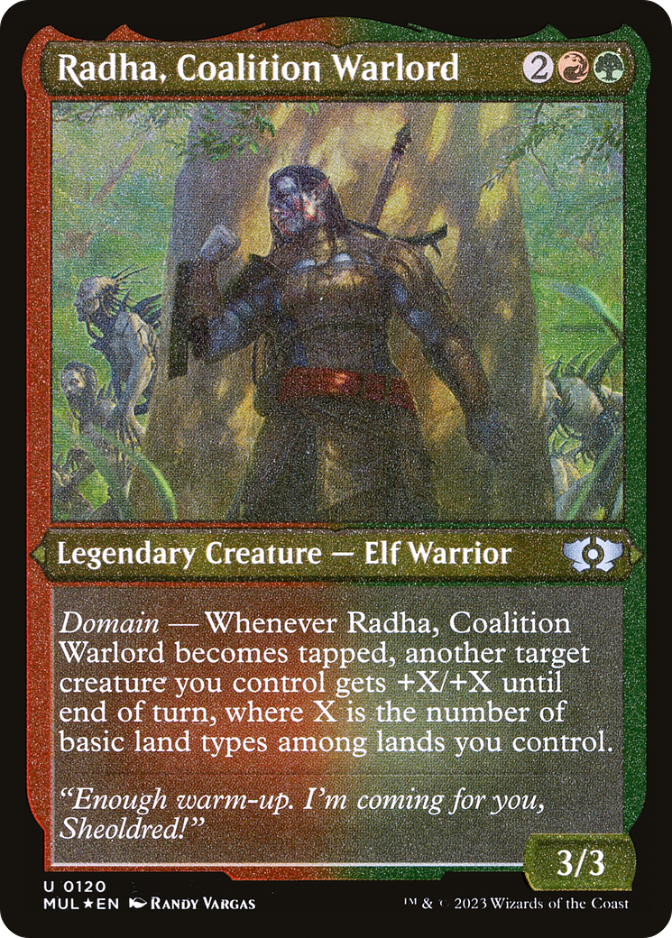 Radha, Coalition Warlord (Foil Etched) [Multiverse Legends] | Exor Games New Glasgow