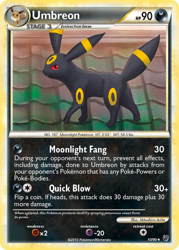 Umbreon (10/90) (Cracked Ice Holo) (Theme Deck Exclusive) [HeartGold & SoulSilver: Undaunted] | Exor Games New Glasgow