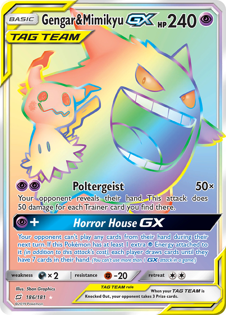 Gengar & Mimikyu GX (186/181) [Sun & Moon: Team Up] | Exor Games New Glasgow