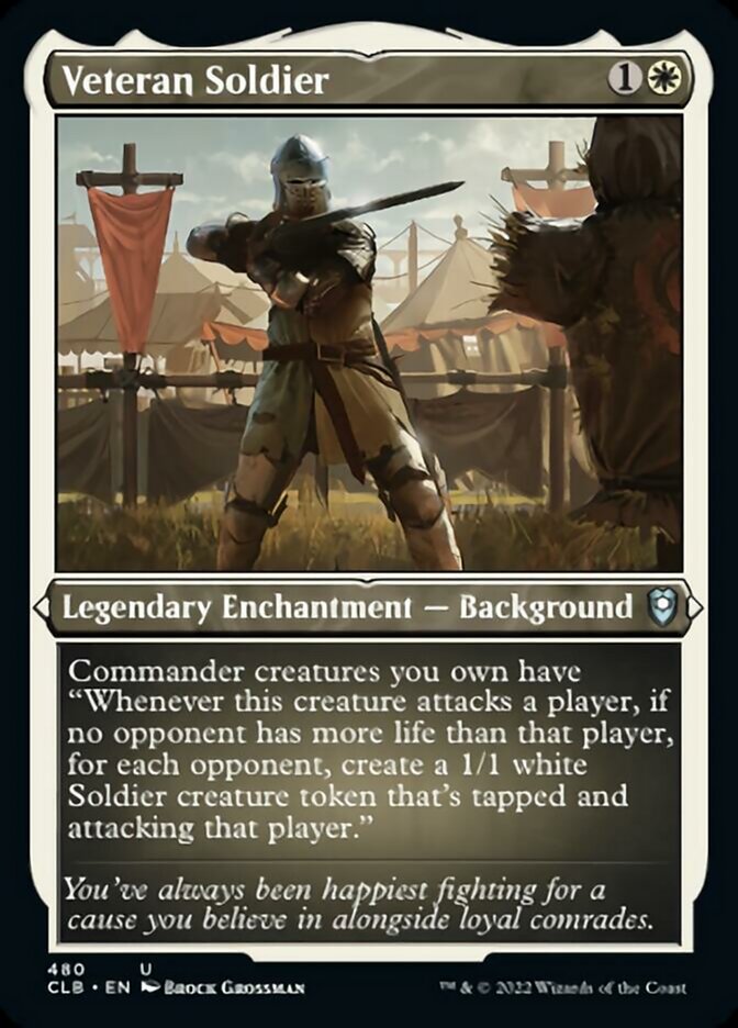 Veteran Soldier (Foil Etched) [Commander Legends: Battle for Baldur's Gate] | Exor Games New Glasgow