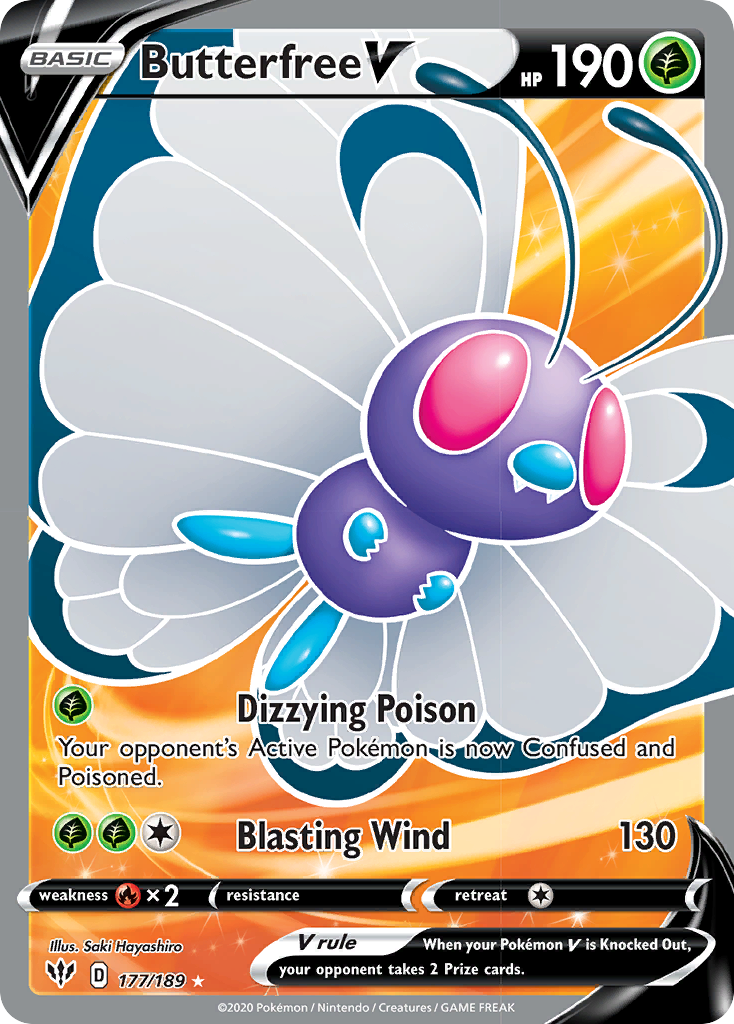 Butterfree V (177/189) [Sword & Shield: Darkness Ablaze] | Exor Games New Glasgow