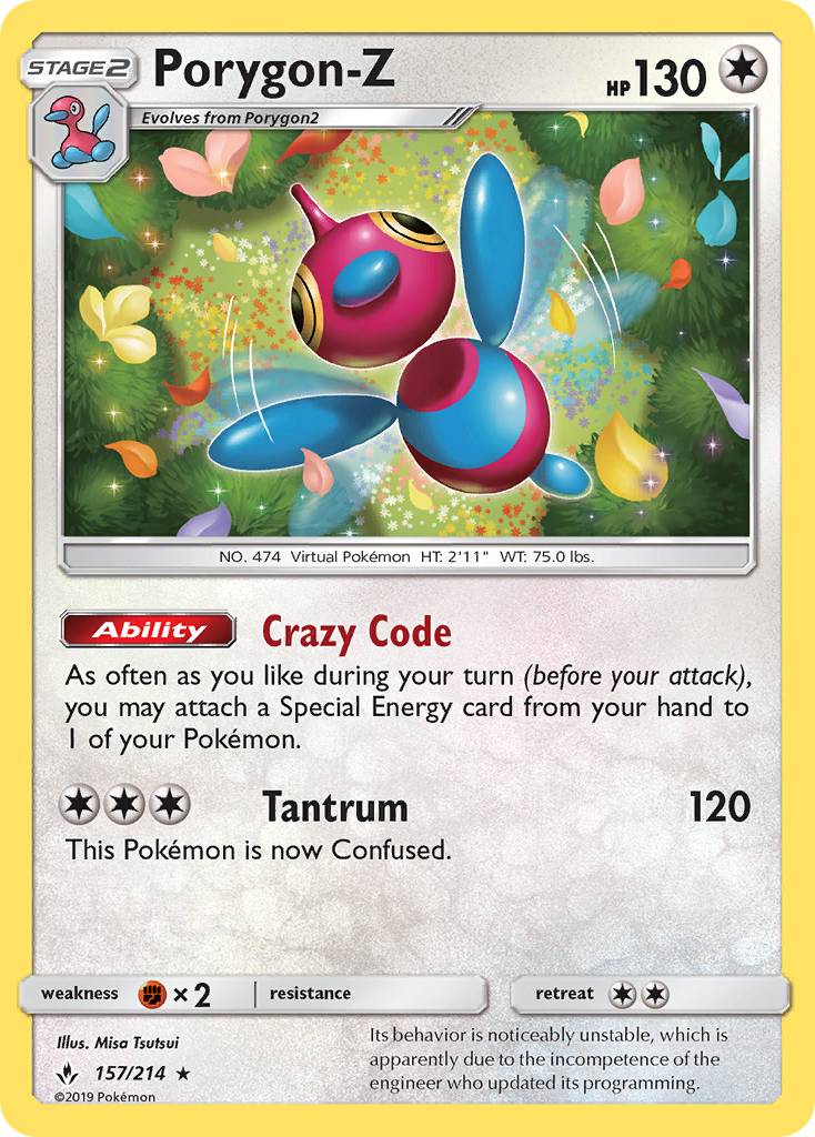 Porygon-Z (157/214) [Sun & Moon: Unbroken Bonds] | Exor Games New Glasgow