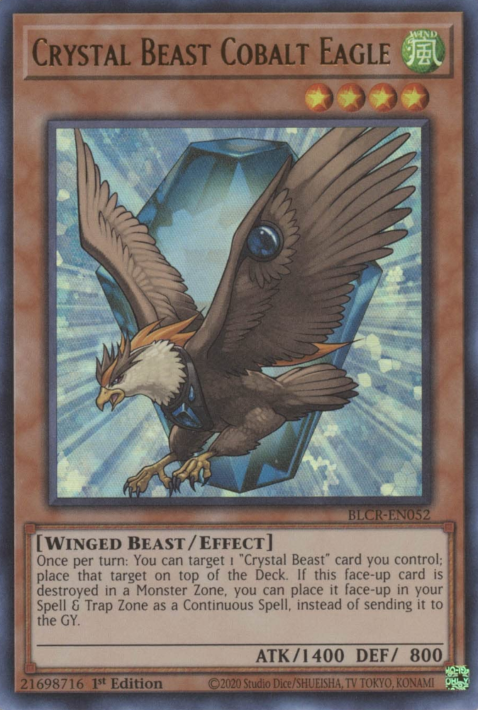 Crystal Beast Cobalt Eagle [BLCR-EN052] Ultra Rare | Exor Games New Glasgow