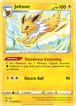 Jolteon (047/185) [Sword & Shield: Vivid Voltage] | Exor Games New Glasgow