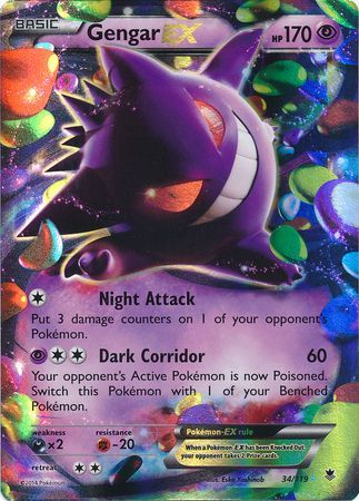 Gengar EX (34/119) (Jumbo Card) [XY: Phantom Forces] | Exor Games New Glasgow