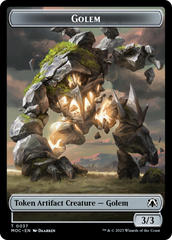 Golem // Blood Double-Sided Token [March of the Machine Commander Tokens] | Exor Games New Glasgow