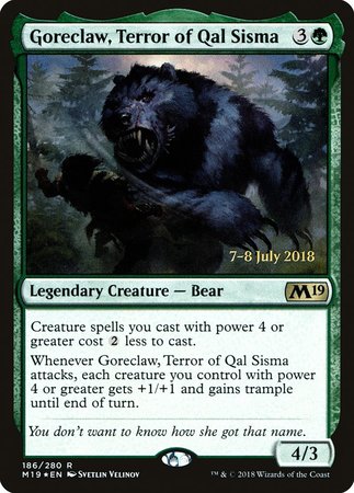 Goreclaw, Terror of Qal Sisma [Core Set 2019 Promos] | Exor Games New Glasgow