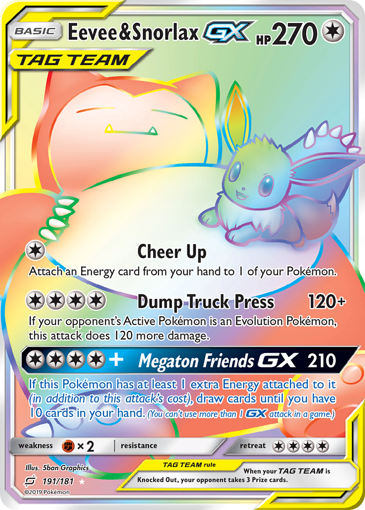 Eevee & Snorlax GX (191/181) [Sun & Moon: Team Up] | Exor Games New Glasgow