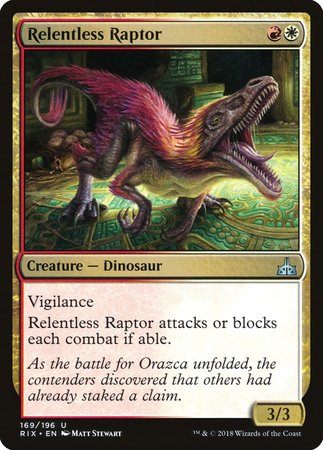 Relentless Raptor [Rivals of Ixalan] | Exor Games New Glasgow