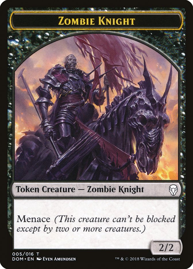 Zombie Knight [Dominaria Tokens] | Exor Games New Glasgow