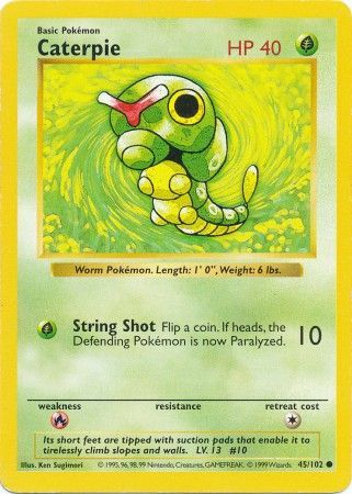 Caterpie (45/102) [Base Set Shadowless Unlimited] | Exor Games New Glasgow