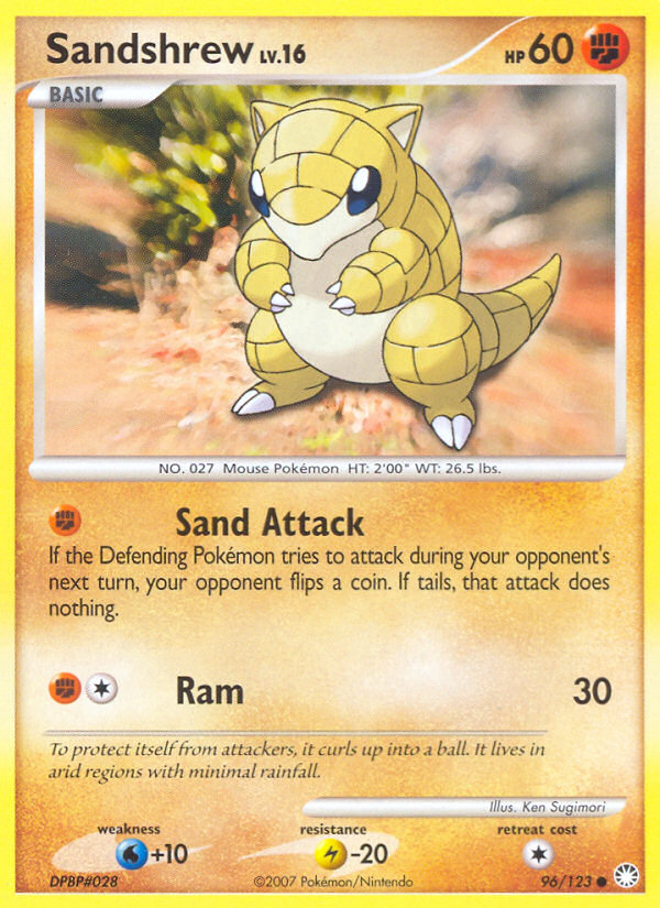 Sandshrew (96/123) [Diamond & Pearl: Mysterious Treasures] | Exor Games New Glasgow