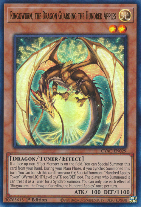 Ringowurm, the Dragon Guarding the Hundred Apples [CYAC-EN029] Ultra Rare | Exor Games New Glasgow