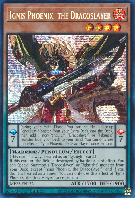 Ignis Phoenix, the Dracoslayer [MP23-EN172] Prismatic Secret Rare | Exor Games New Glasgow