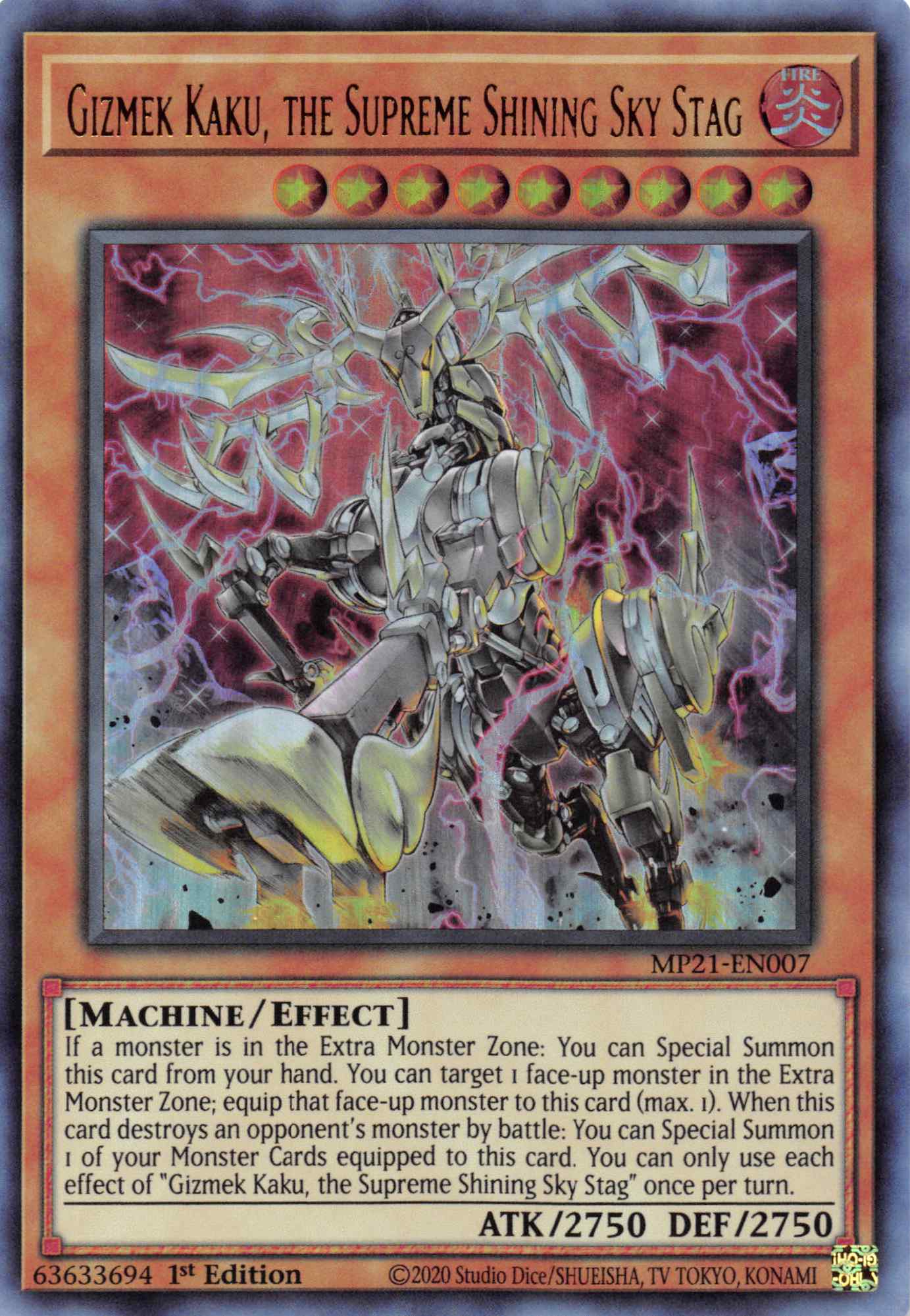 Gizmek Kaku, the Supreme Shining Sky Stag [MP21-EN007] Ultra Rare | Exor Games New Glasgow