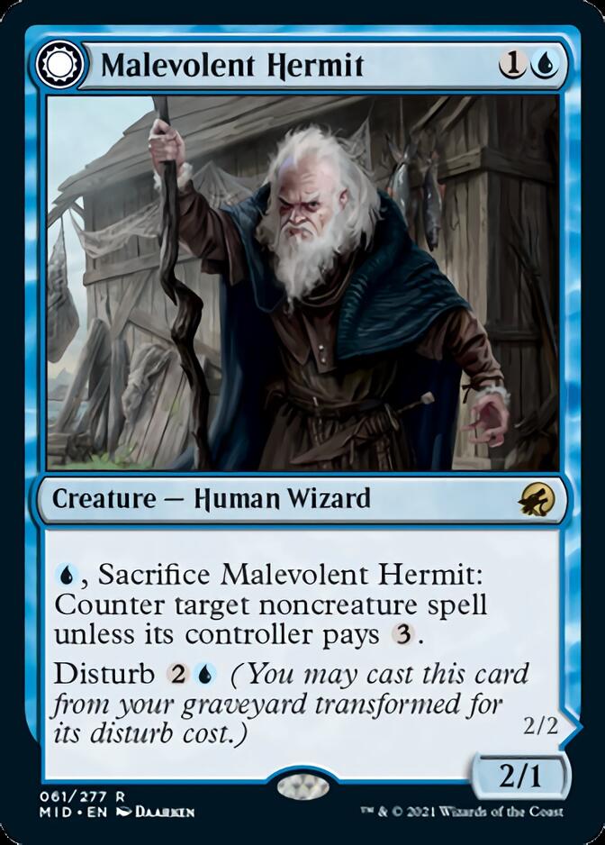 Malevolent Hermit // Benevolent Geist [Innistrad: Midnight Hunt] | Exor Games New Glasgow