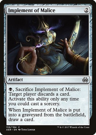 Implement of Malice [Aether Revolt] | Exor Games New Glasgow