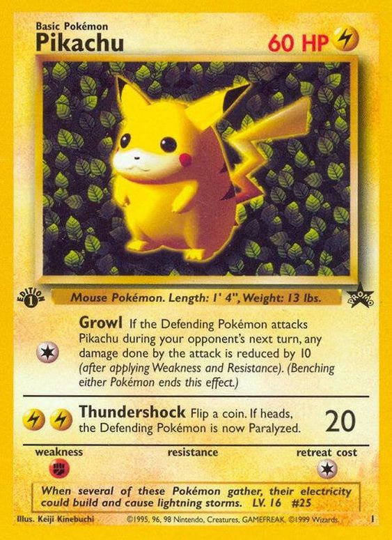 Pikachu (1) (1st Edition Misprint Promo) [Wizards of the Coast: Black Star Promos] | Exor Games New Glasgow