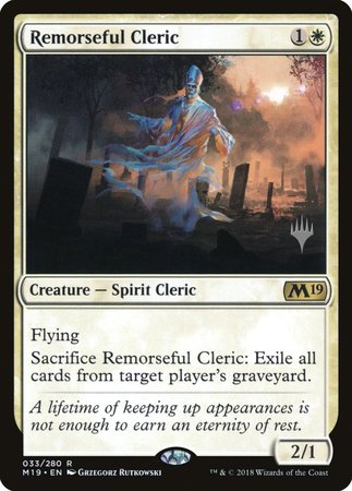 Remorseful Cleric [Core Set 2019 Promos] | Exor Games New Glasgow