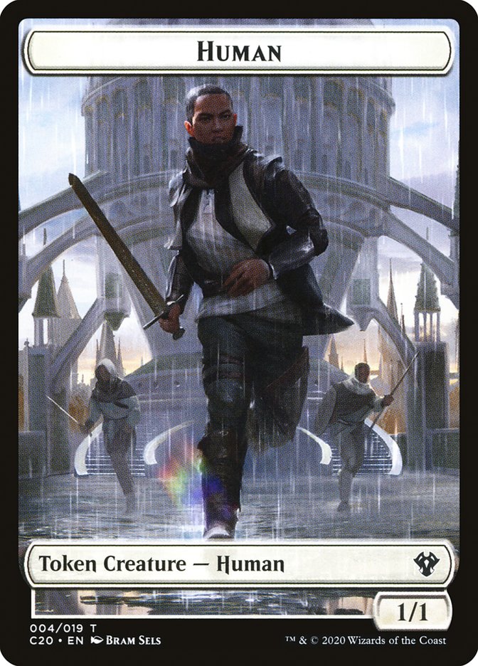 Human // Treasure Double-sided Token [Commander 2020 Tokens] | Exor Games New Glasgow