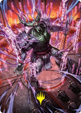 Hidetsugu, Devouring Chaos Art Card (Gold-Stamped Signature) [Kamigawa: Neon Dynasty Art Series] | Exor Games New Glasgow