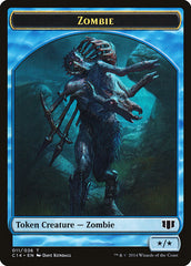 Teferi, Temporal Archmage Emblem // Zombie (011/036) Double-sided Token [Commander 2014 Tokens] | Exor Games New Glasgow