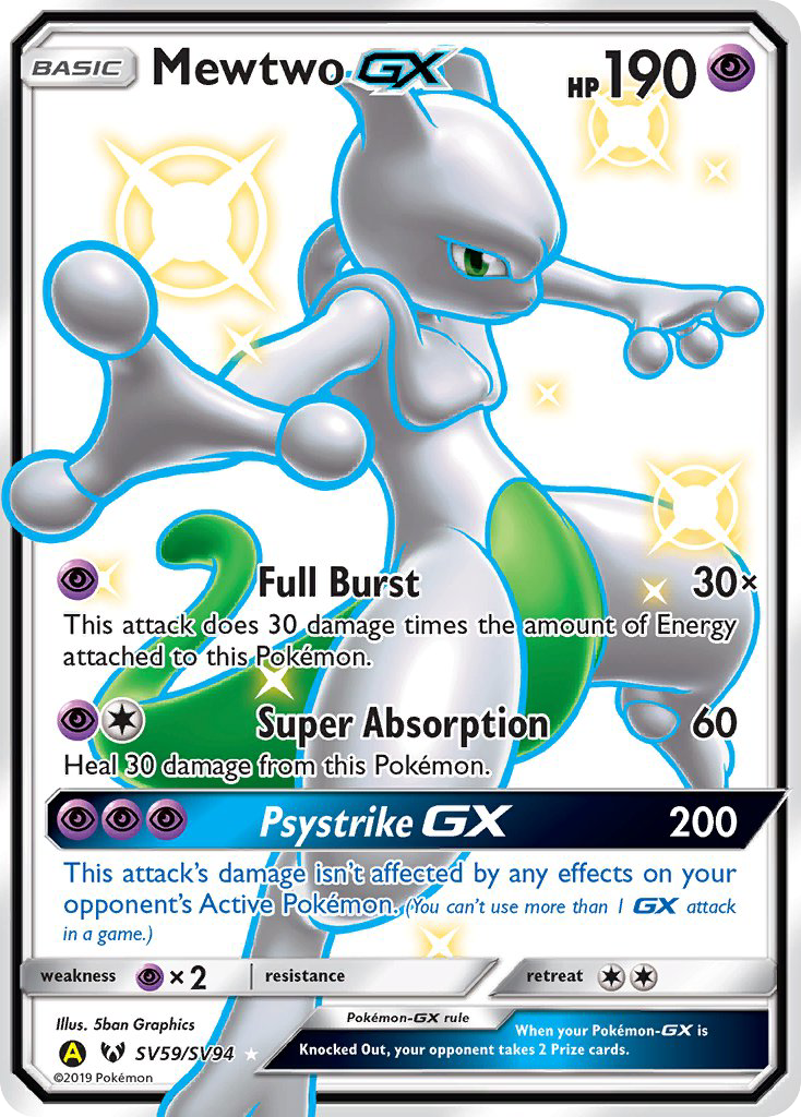 Mewtwo GX (SV59/SV94) [Sun & Moon: Hidden Fates - Shiny Vault] | Exor Games New Glasgow