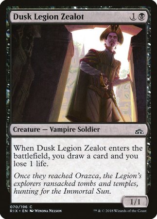 Dusk Legion Zealot [Rivals of Ixalan] | Exor Games New Glasgow