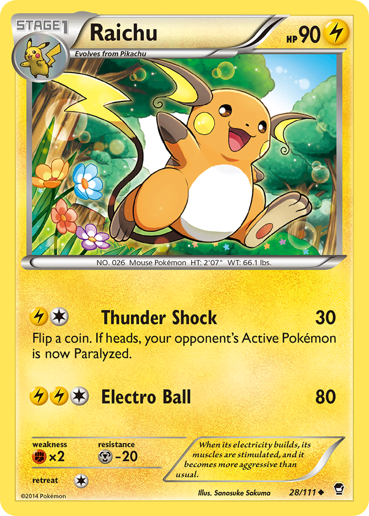 Raichu (28/111) [XY: Furious Fists] | Exor Games New Glasgow