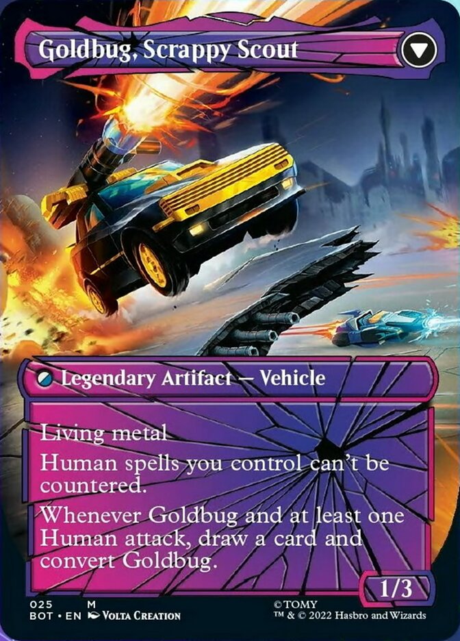 Goldbug, Humanity's Ally // Goldbug, Scrappy Scout (Shattered Glass) [Universes Beyond: Transformers] | Exor Games New Glasgow