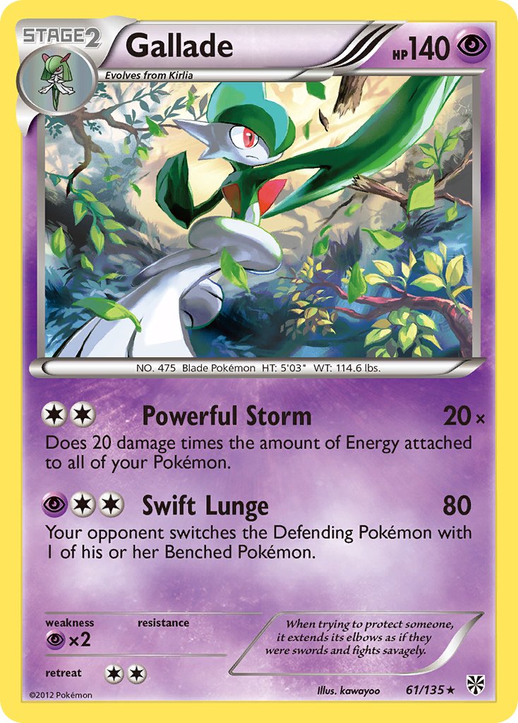 Gallade (61/135) (Cosmos Holo) (Blister Exclusive) [Black & White: Plasma Storm] | Exor Games New Glasgow