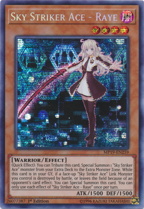 Sky Striker Ace - Raye [MP19-EN259] Prismatic Secret Rare | Exor Games New Glasgow