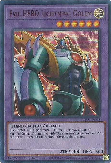 Evil HERO Lightning Golem (Red) [LDS3-EN028] Ultra Rare | Exor Games New Glasgow